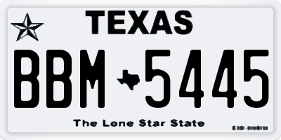 TX license plate BBM5445