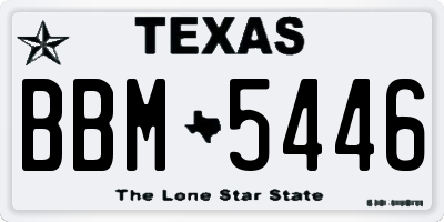 TX license plate BBM5446