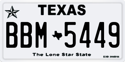 TX license plate BBM5449