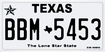TX license plate BBM5453