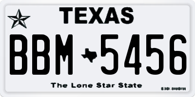 TX license plate BBM5456