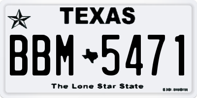 TX license plate BBM5471