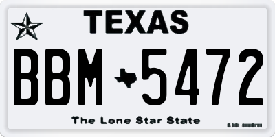 TX license plate BBM5472