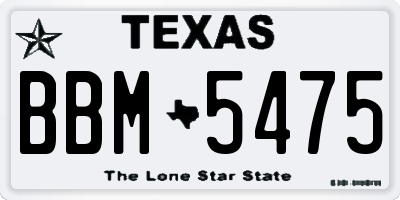 TX license plate BBM5475