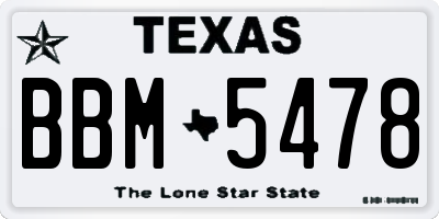 TX license plate BBM5478