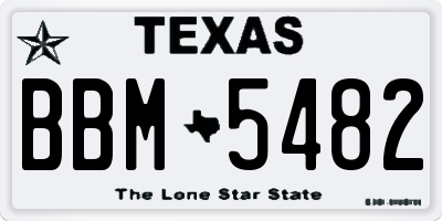 TX license plate BBM5482