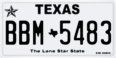 TX license plate BBM5483