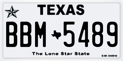 TX license plate BBM5489