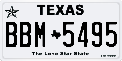 TX license plate BBM5495