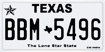 TX license plate BBM5496