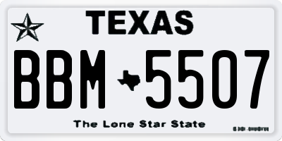 TX license plate BBM5507