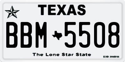 TX license plate BBM5508