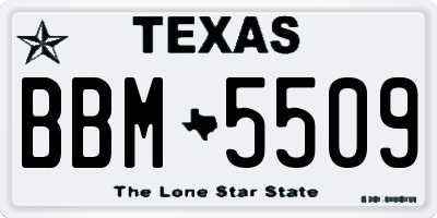 TX license plate BBM5509