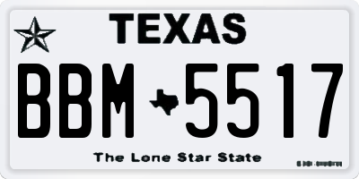 TX license plate BBM5517