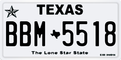 TX license plate BBM5518