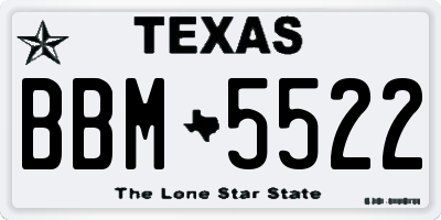 TX license plate BBM5522