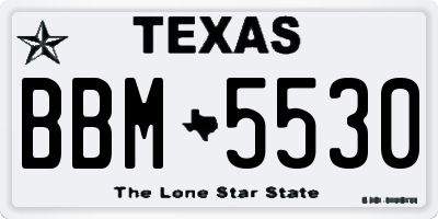 TX license plate BBM5530