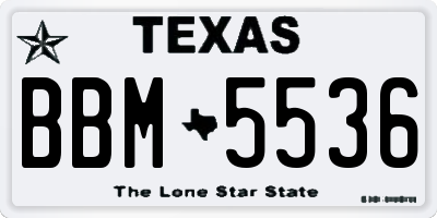 TX license plate BBM5536