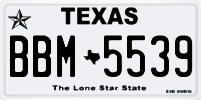 TX license plate BBM5539
