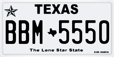 TX license plate BBM5550