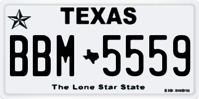 TX license plate BBM5559