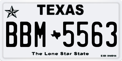 TX license plate BBM5563