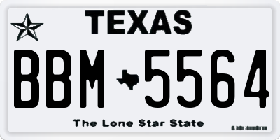 TX license plate BBM5564