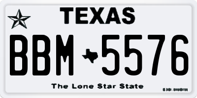 TX license plate BBM5576