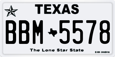 TX license plate BBM5578