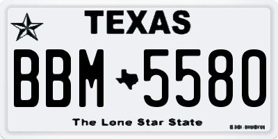 TX license plate BBM5580