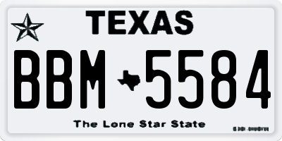 TX license plate BBM5584