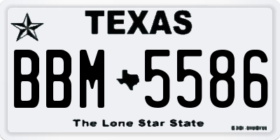 TX license plate BBM5586