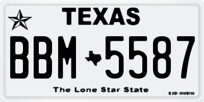 TX license plate BBM5587