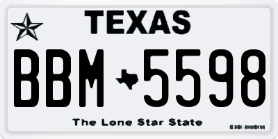 TX license plate BBM5598