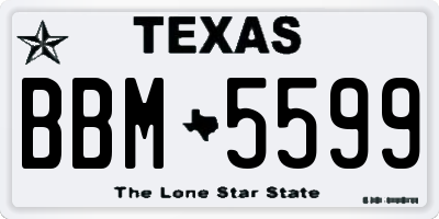 TX license plate BBM5599