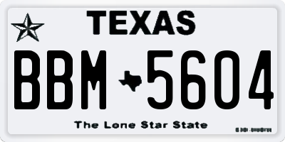 TX license plate BBM5604