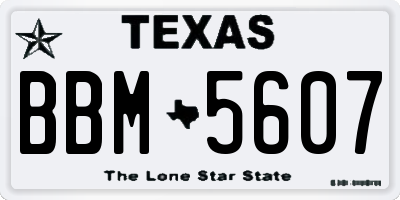 TX license plate BBM5607