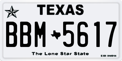 TX license plate BBM5617
