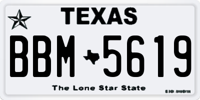 TX license plate BBM5619