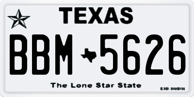 TX license plate BBM5626