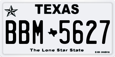 TX license plate BBM5627