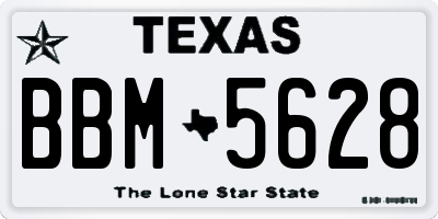 TX license plate BBM5628