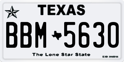 TX license plate BBM5630