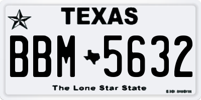 TX license plate BBM5632