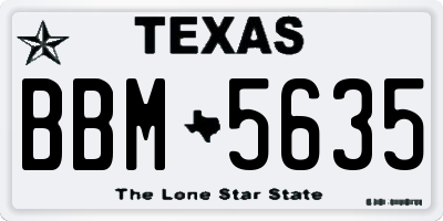 TX license plate BBM5635