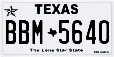 TX license plate BBM5640