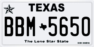 TX license plate BBM5650