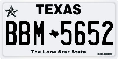 TX license plate BBM5652