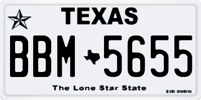 TX license plate BBM5655