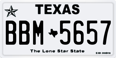 TX license plate BBM5657